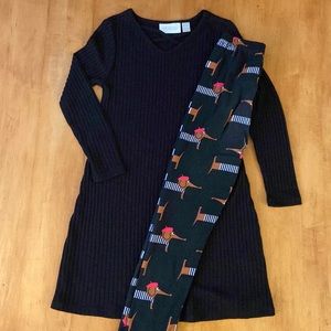 Children’s Place ribbed dress sz 5/6 w/Agnes & Dora leggings S/M
